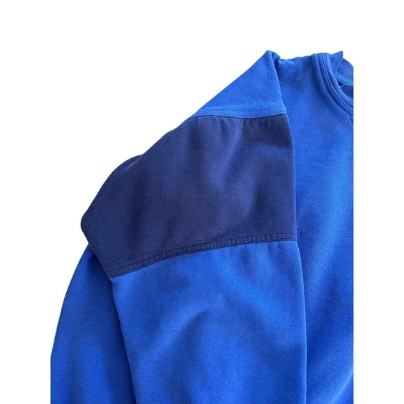 NIKE AIR - Vtg 80s Navy Blue Center Swoosh Crewneck Embroidered Sweatshirt L - Picture 3 of 11